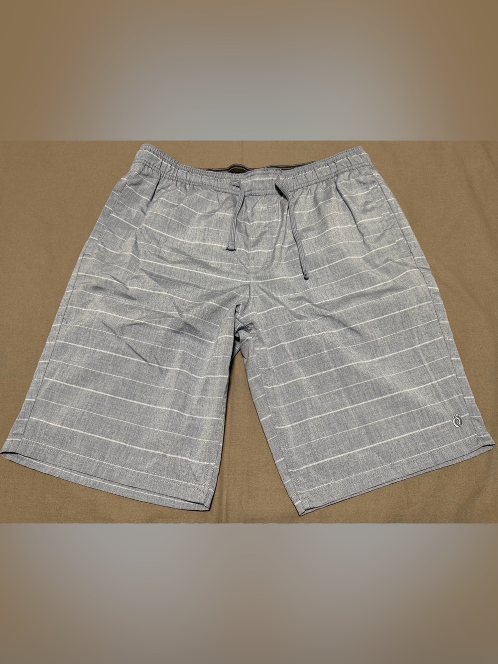 Hang Ten Hybrid Shorts Blue Striped Stretch Quick Dry Drawstring Outdoor Men’s L
